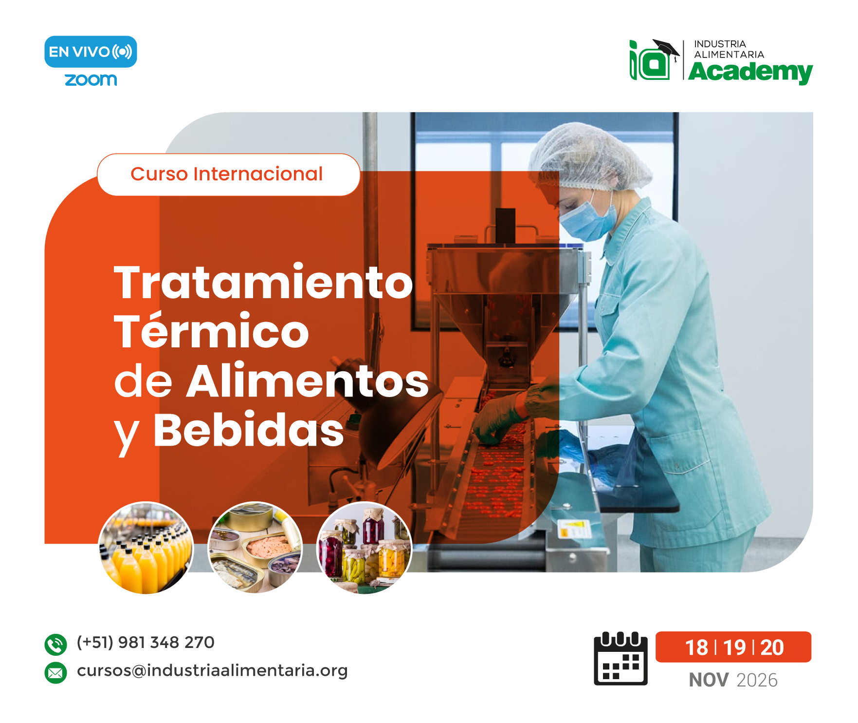 CURSO ESPECIALIZADO TRATAMIENTO TÉRMICO DE ALIMENTOS Y BEBIDAS